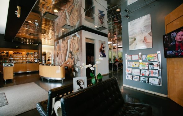 Arena Salon and Day Spa entrance and salon waiting area - Yelp